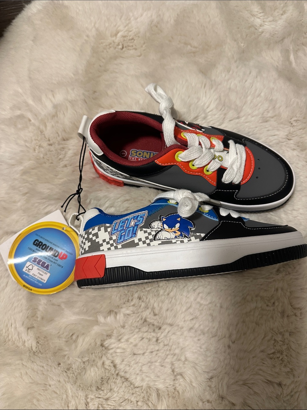 Sonic Kids' Athletic Sneakers in Black, Blue & Red